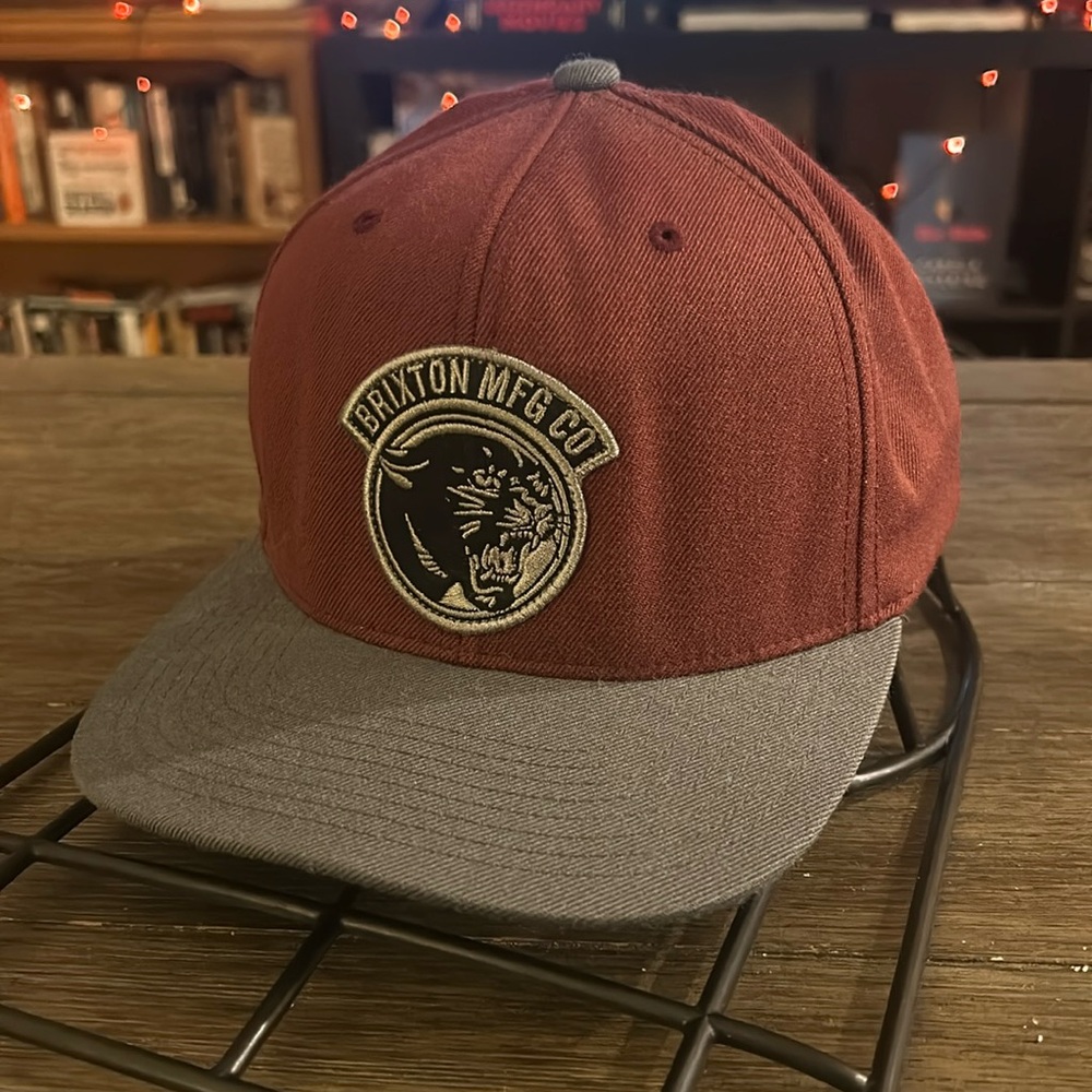 Maroon Brixton Headwear SnapBack with Panther Logo